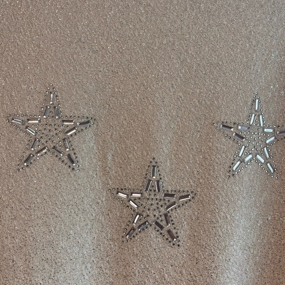 Vintage Y2K Sparkly Star Rhinestone Top with Bow Sleeve Detail - Picture 4 of 9